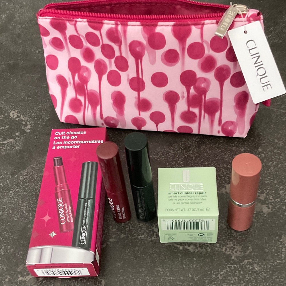 Clinique Eye & Lipstick Collection with Pink Bag